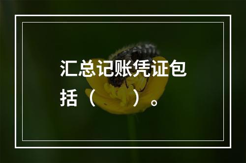 汇总记账凭证包括（　　）。