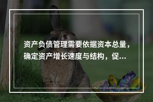 资产负债管理需要依据资本总量，确定资产增长速度与结构，促进银