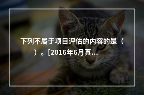 下列不属于项目评估的内容的是（　　）。[2016年6月真题]