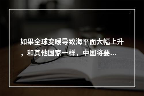 如果全球变暖导致海平面大幅上升，和其他国家一样，中国将要__