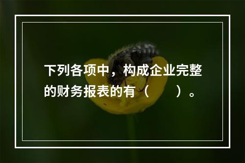 下列各项中，构成企业完整的财务报表的有（　　）。