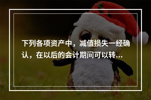 下列各项资产中，减值损失一经确认，在以后的会计期间可以转回的