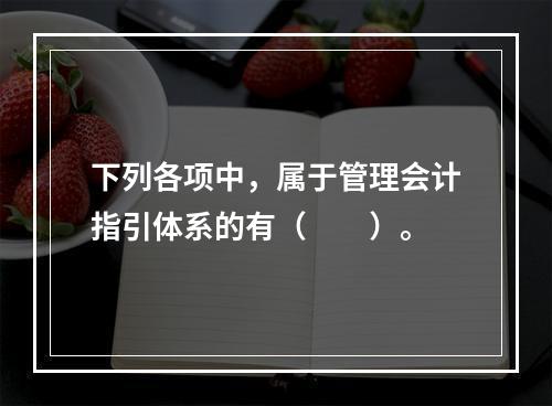 下列各项中，属于管理会计指引体系的有（　　）。