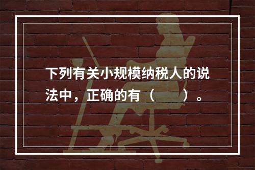 下列有关小规模纳税人的说法中，正确的有（　　）。