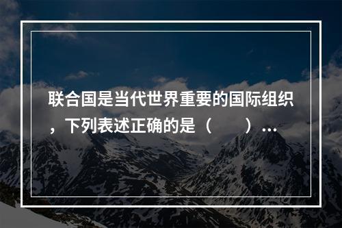 联合国是当代世界重要的国际组织，下列表述正确的是（　　）。