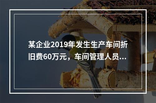 某企业2019年发生生产车间折旧费60万元，车间管理人员工资