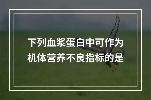 下列血浆蛋白中可作为机体营养不良指标的是