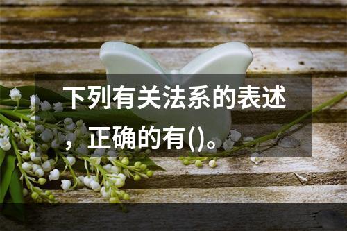 下列有关法系的表述，正确的有()。