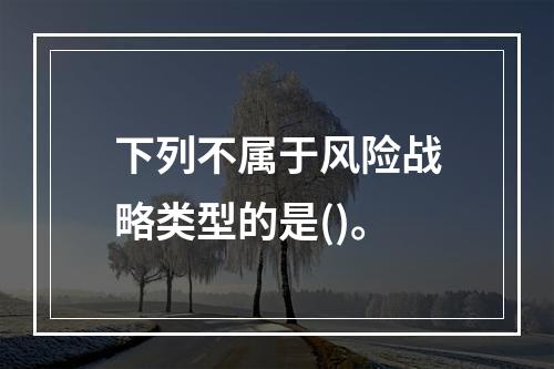 下列不属于风险战略类型的是()。