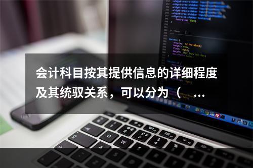 会计科目按其提供信息的详细程度及其统驭关系，可以分为（　　）