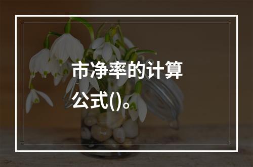 市净率的计算公式()。