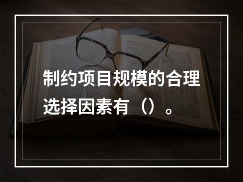 制约项目规模的合理选择因素有（）。