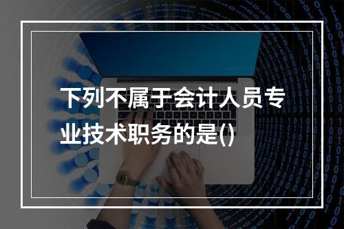 下列不属于会计人员专业技术职务的是()