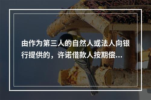 由作为第三人的自然人或法人向银行提供的，许诺借款人按期偿还贷