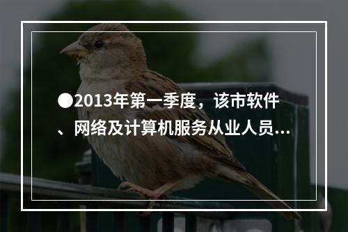 ●2013年第一季度，该市软件、网络及计算机服务从业人员平均