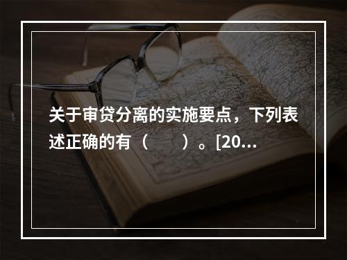 关于审贷分离的实施要点，下列表述正确的有（　　）。[2015