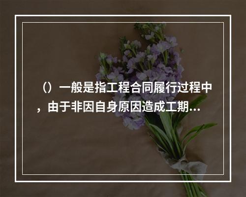 （）一般是指工程合同履行过程中，由于非因自身原因造成工期延误