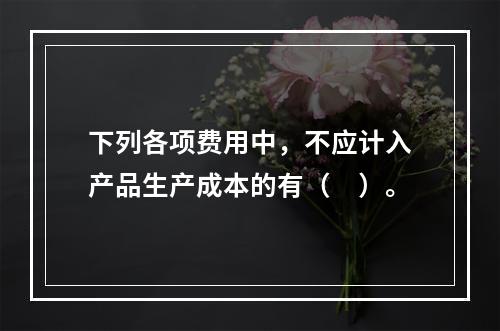 下列各项费用中，不应计入产品生产成本的有（　）。