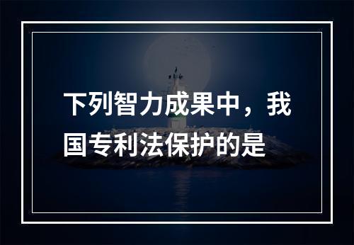 下列智力成果中，我国专利法保护的是