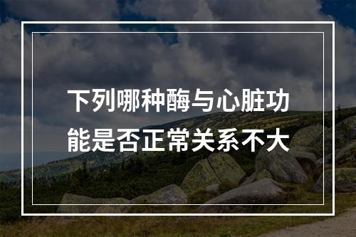 下列哪种酶与心脏功能是否正常关系不大