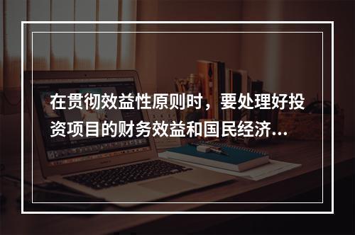 在贯彻效益性原则时，要处理好投资项目的财务效益和国民经济效益