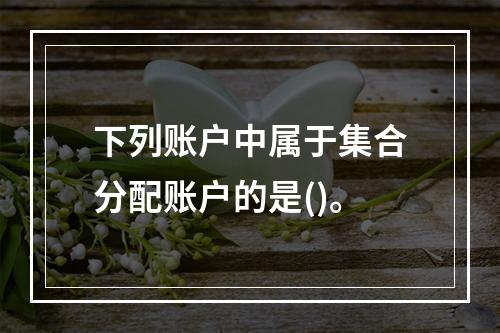 下列账户中属于集合分配账户的是()。