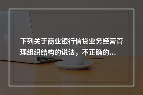 下列关于商业银行信贷业务经营管理组织结构的说法，不正确的是（