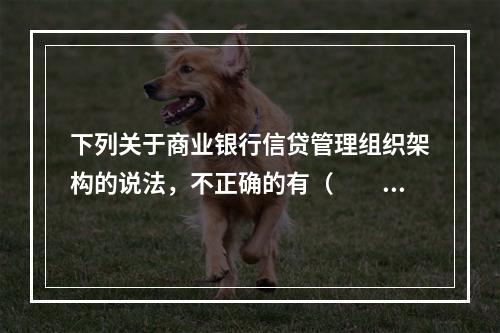 下列关于商业银行信贷管理组织架构的说法，不正确的有（　　）。