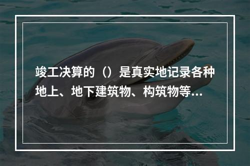 竣工决算的（）是真实地记录各种地上、地下建筑物、构筑物等情况