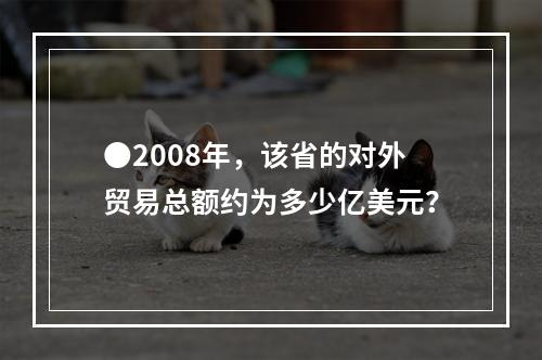 ●2008年，该省的对外贸易总额约为多少亿美元？