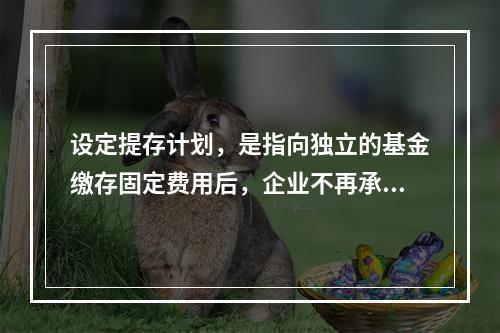 设定提存计划，是指向独立的基金缴存固定费用后，企业不再承担进