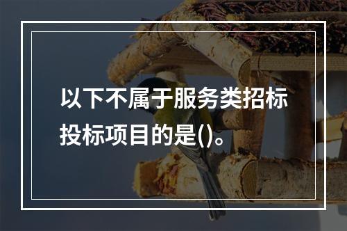 以下不属于服务类招标投标项目的是()。