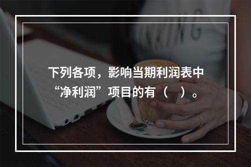 下列各项，影响当期利润表中“净利润”项目的有（　）。