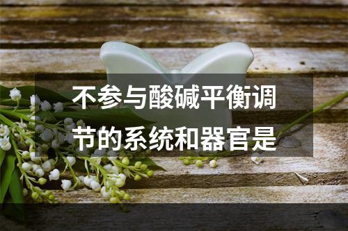 不参与酸碱平衡调节的系统和器官是