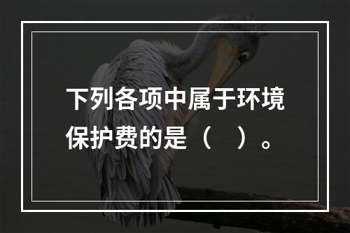 下列各项中属于环境保护费的是（　）。