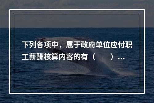 下列各项中，属于政府单位应付职工薪酬核算内容的有（　　）。