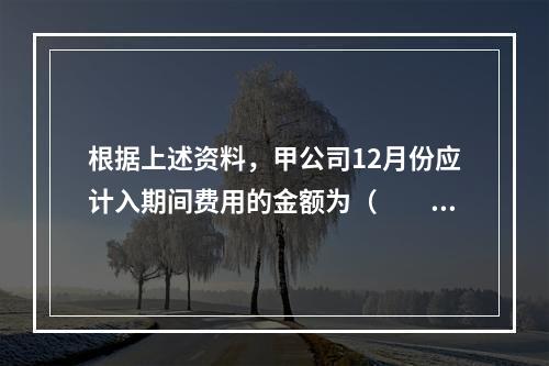 根据上述资料，甲公司12月份应计入期间费用的金额为（　　）元