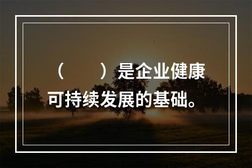 （　　）是企业健康可持续发展的基础。