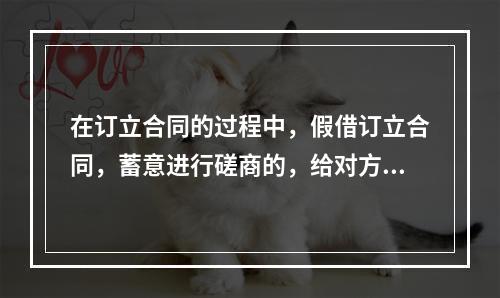 在订立合同的过程中，假借订立合同，蓄意进行磋商的，给对方造成