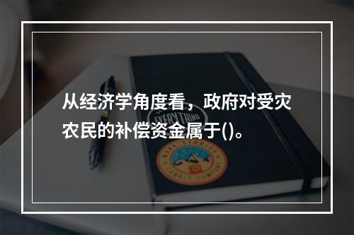 从经济学角度看，政府对受灾农民的补偿资金属于()。