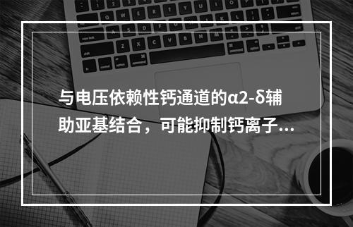 与电压依赖性钙通道的α2-δ辅助亚基结合，可能抑制钙离子内流