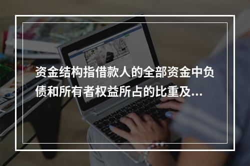 资金结构指借款人的全部资金中负债和所有者权益所占的比重及相互