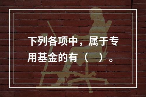 下列各项中，属于专用基金的有（　）。