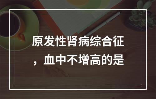 原发性肾病综合征，血中不增高的是