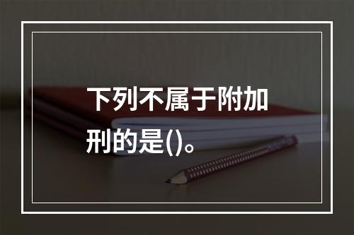 下列不属于附加刑的是()。