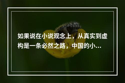 如果说在小说观念上，从真实到虚构是一条必然之路，中国的小说家