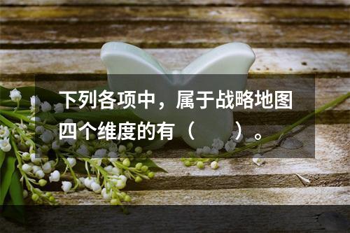 下列各项中，属于战略地图四个维度的有（　　）。