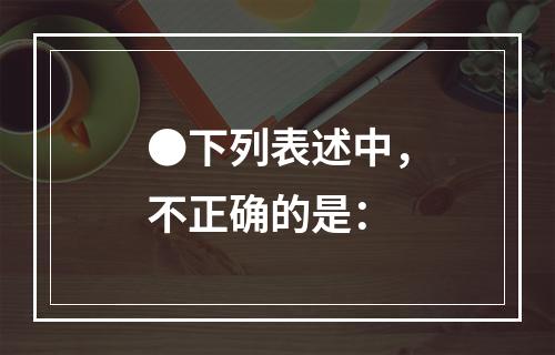 ●下列表述中，不正确的是：