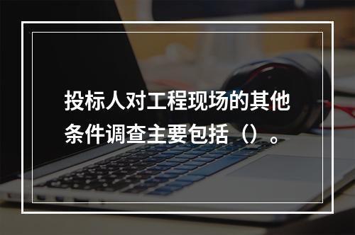 投标人对工程现场的其他条件调查主要包括（）。