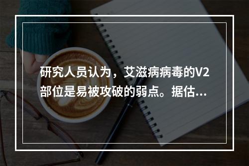 研究人员认为，艾滋病病毒的V2部位是易被攻破的弱点。据估计，